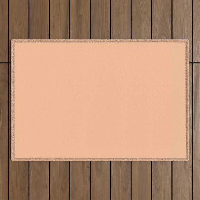 Peachy Apricot Solid Color Outdoor Rug Gallery Image 1
