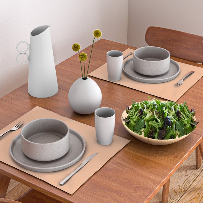 Peachy Apricot Solid Color Placemat Gallery Image 2