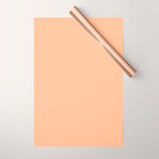 Peachy Apricot Solid Color Wrapping Paper Gallery Image 1