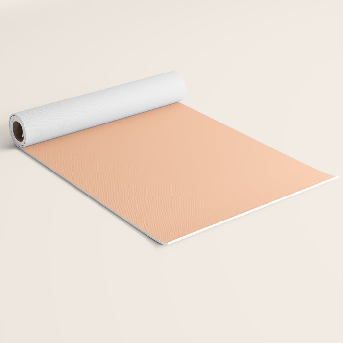 Peachy Apricot Solid Color Yoga Mat Gallery Image 2