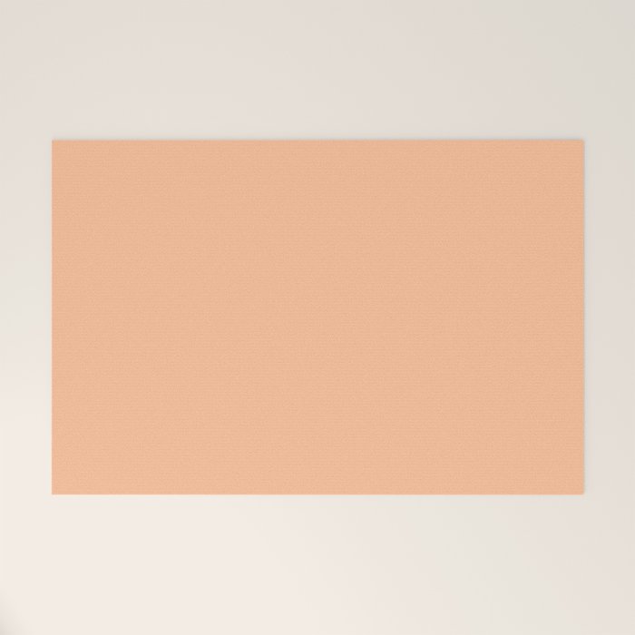 Peachy Apricot Solid Color Welcome Mat Gallery Image 1