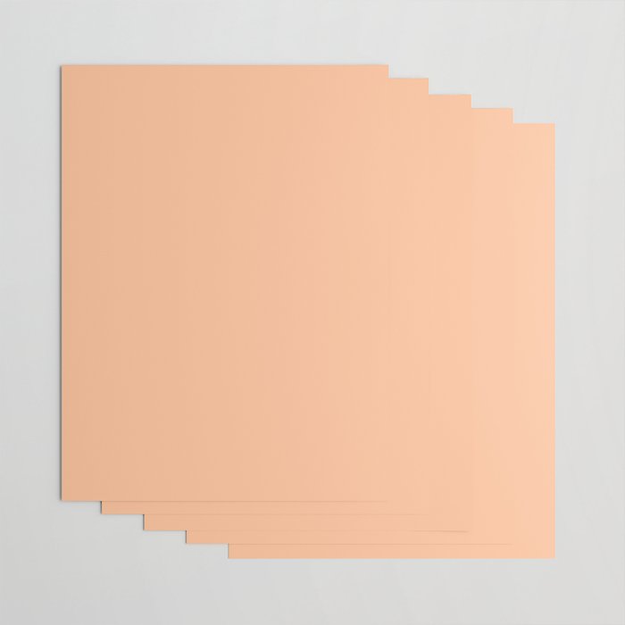 Peachy Apricot Solid Color Wrapping Paper Gallery Image 3
