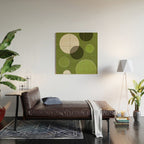 Green Chenille Polka Dots Wood Wall Art Gallery Image 2