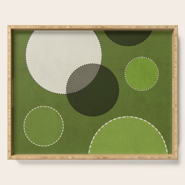 Green Chenille Polka Dots Serving Tray Gallery Image 1
