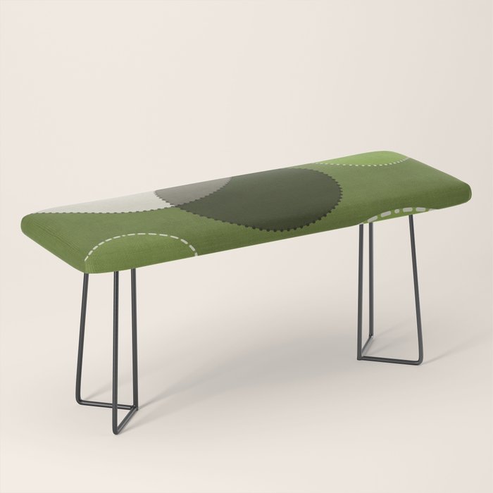 Green Chenille Polka Dots Bench Gallery Image 1