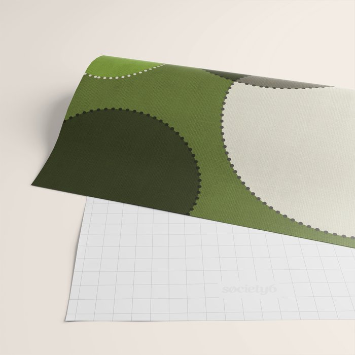 Green Chenille Polka Dots Wrapping Paper Gallery Image 2