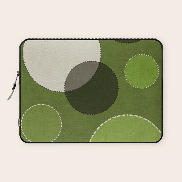 Green Chenille Polka Dots Laptop Sleeve Gallery Image 1