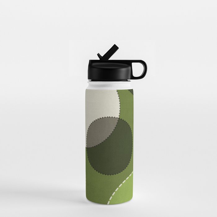 Green Chenille Polka Dots Water Bottle Gallery Image 1