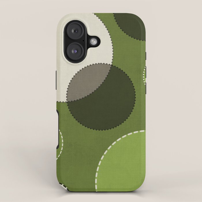 Green Chenille Polka Dots iPhone Case Gallery Image 1