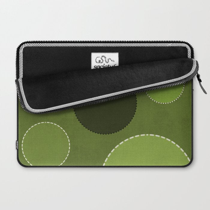 Green Chenille Polka Dots Laptop Sleeve Gallery Image 2