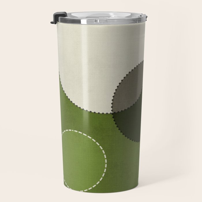 Green Chenille Polka Dots Travel Mug Gallery Image 3