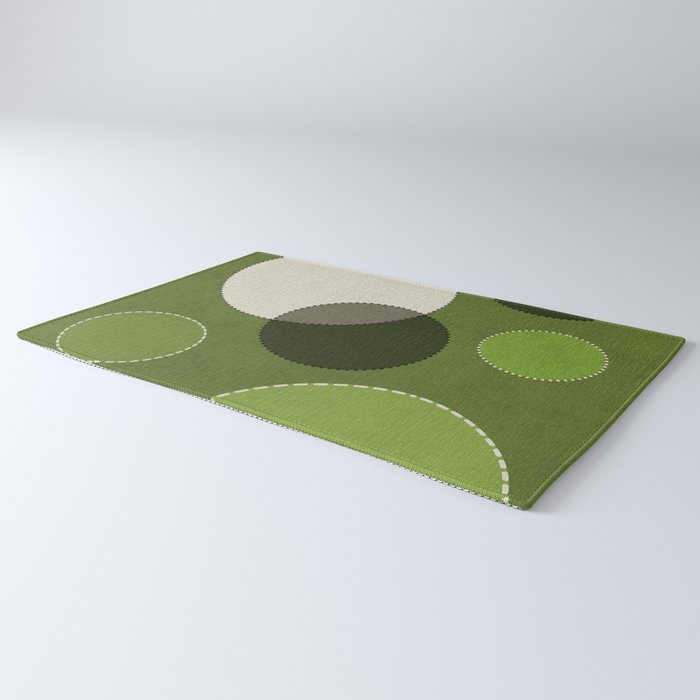 Green Chenille Polka Dots Rug Gallery Image 3
