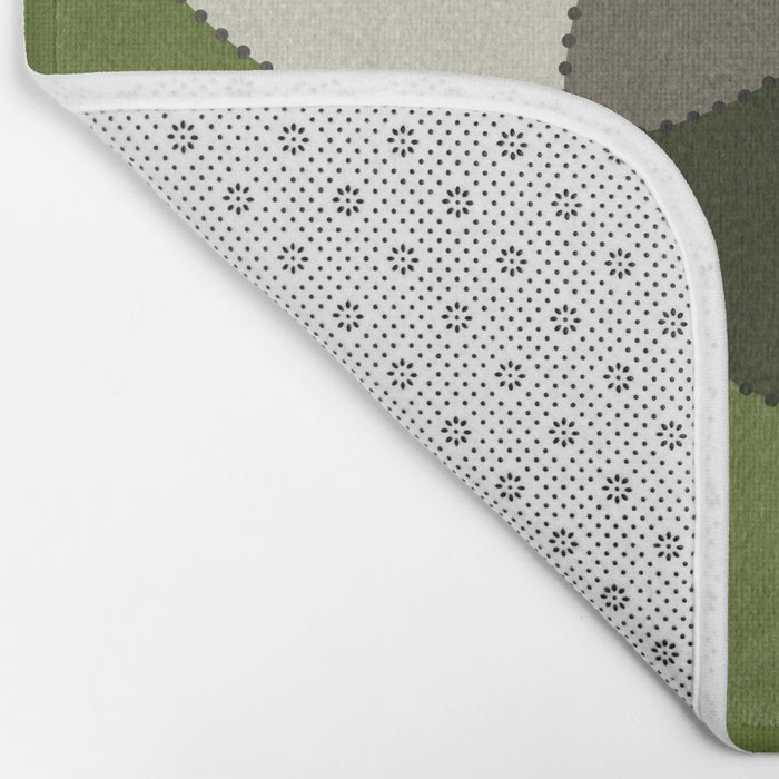 Green Chenille Polka Dots Bath Mat Gallery Image 2