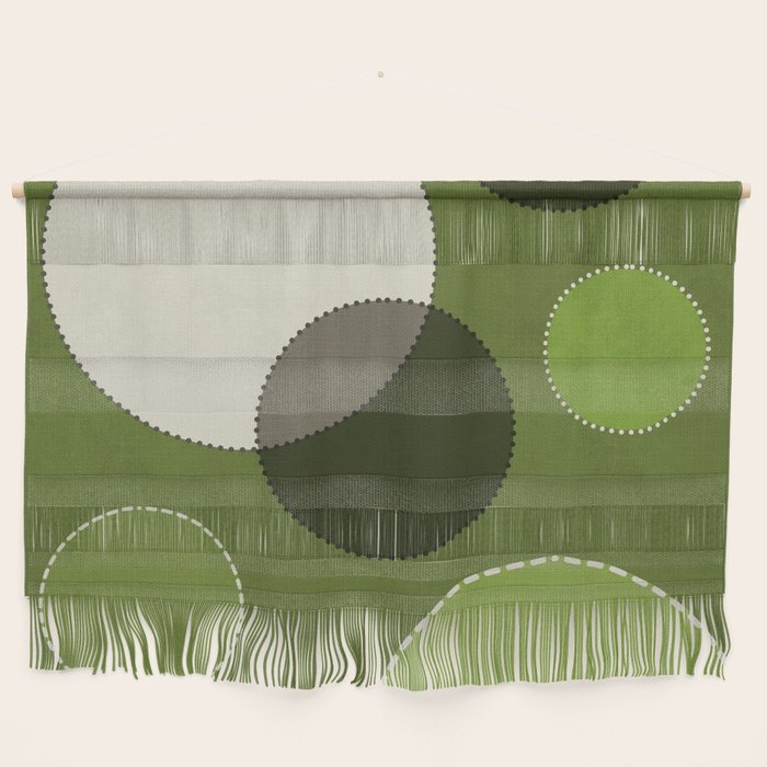 Green Chenille Polka Dots Wall Hanging Gallery Image 1