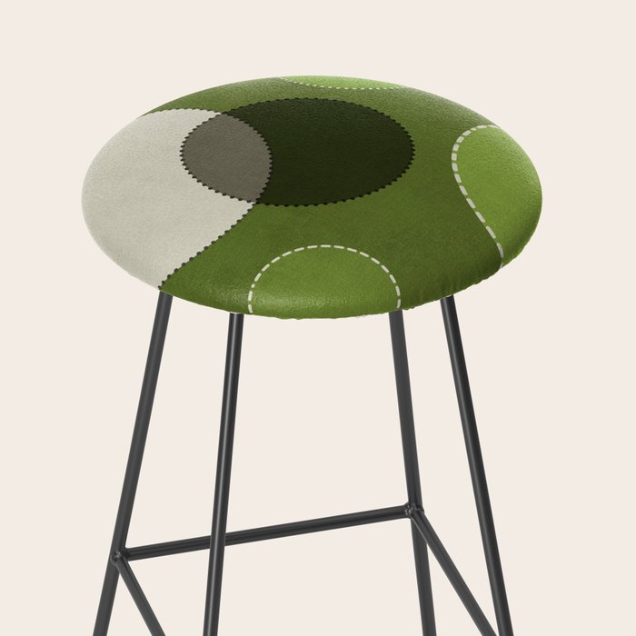 Green Chenille Polka Dots Stool Gallery Image 2