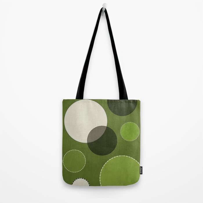 Green Chenille Polka Dots Tote Bag Gallery Image 2