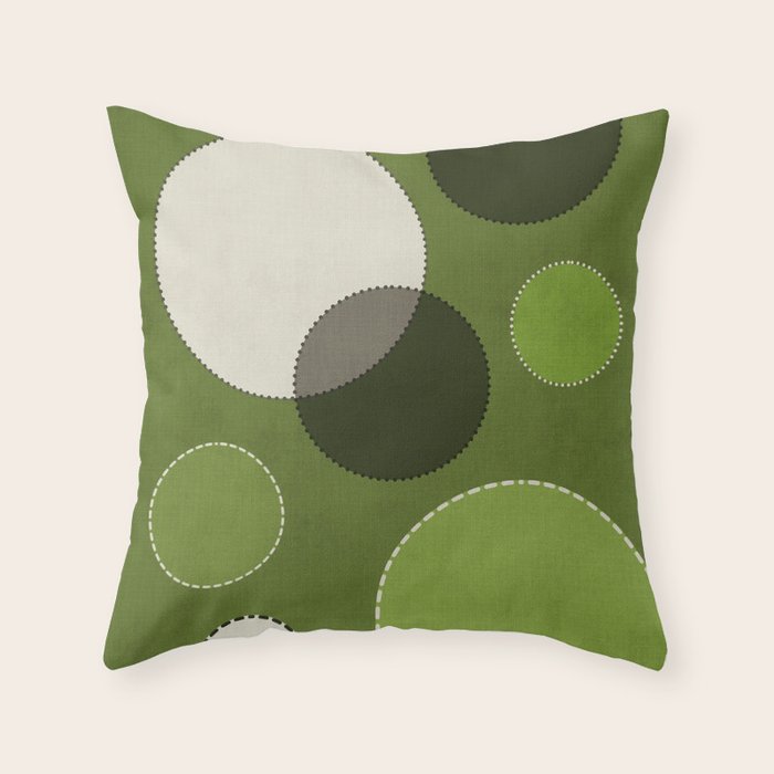 Green Chenille Polka Dots Throw Pillow Gallery Image 6