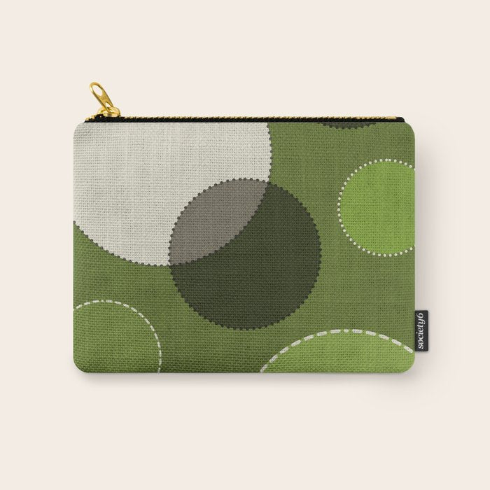 Green Chenille Polka Dots Carry All Pouch Gallery Image 1
