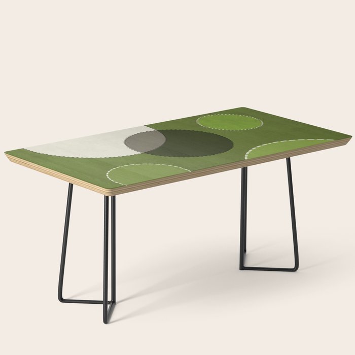 Green Chenille Polka Dots Coffee Table Gallery Image 1