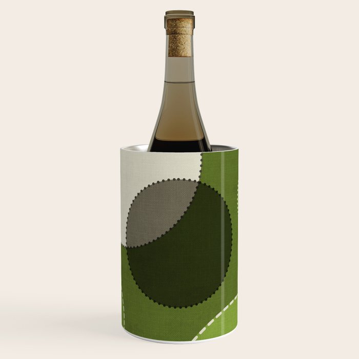 Green Chenille Polka Dots Wine Chiller Gallery Image 1