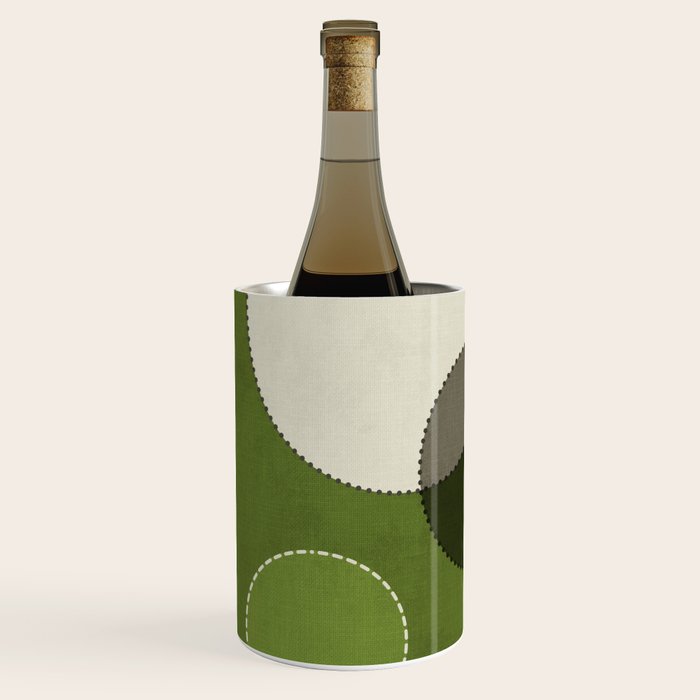 Green Chenille Polka Dots Wine Chiller Gallery Image 2