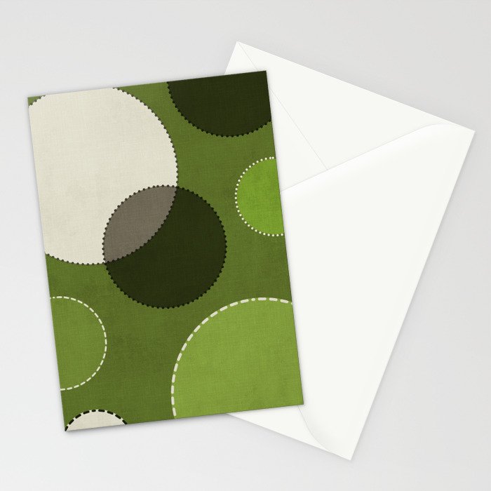 Green Chenille Polka Dots Stationery Card Gallery Image 2