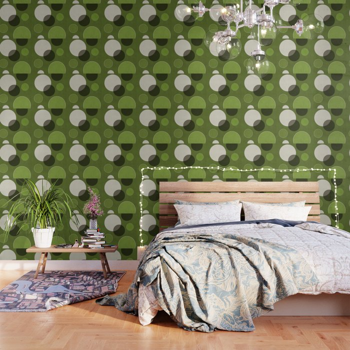 Green Chenille Polka Dots Wallpaper Gallery Image 3