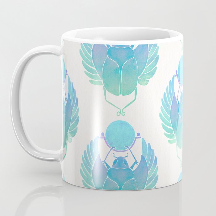 Egyptian Scarab - Turquoise OmbrÃ© Coffee Mug Gallery Image 3