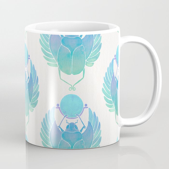 Egyptian Scarab - Turquoise OmbrÃ© Coffee Mug Gallery Image 1