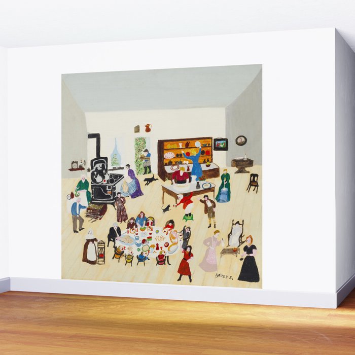 Anna Mary Robertson 'Grandma' Moses Thanksgiving American Folk Art Wall Mural Gallery Image 2