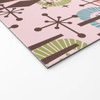 Retro Atomic Mid Century Pattern Pink Green Blue and Brown Welcome Mat Gallery Image 2