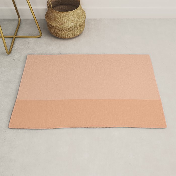 Peach Blush Banded Solid Rug Gallery Image 1