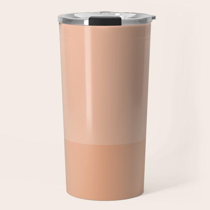 Peach Blush Banded Solid Travel Mug Gallery Image 1
