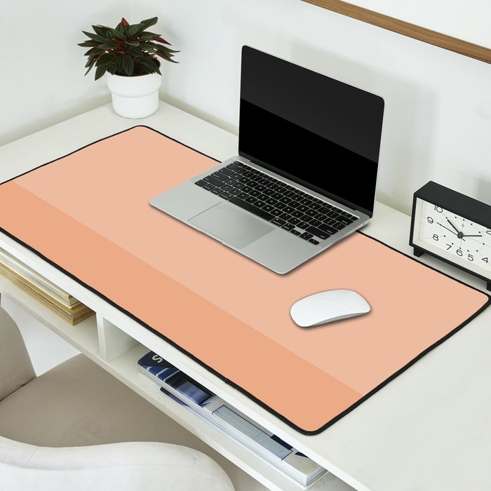 Peach Blush Banded Solid Desk Mat Gallery Image 2