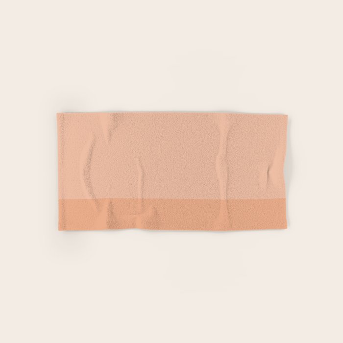 Peach Blush Banded Solid Bath Towel Gallery Image 1