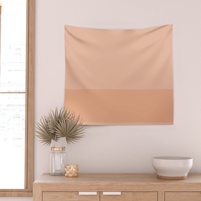 Peach Blush Banded Solid Wall Tapestry Gallery Image 2