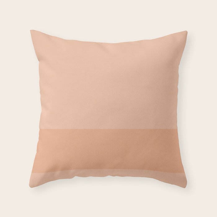 Peach Blush Banded Solid Throw Pillow Gallery Image 6