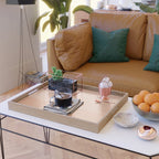 Peach Blush Banded Solid Serving Tray Gallery Image 2