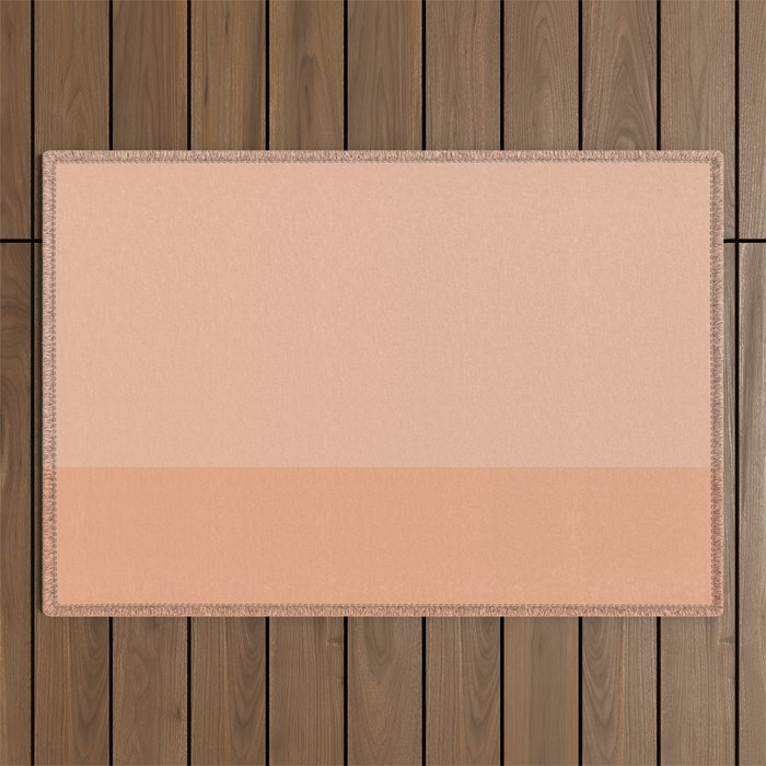 Peach Blush Banded Solid Outdoor Rug Gallery Image 1