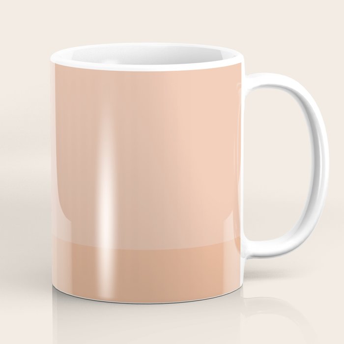 Peach Blush Banded Solid Coffee Mug Gallery Image 1