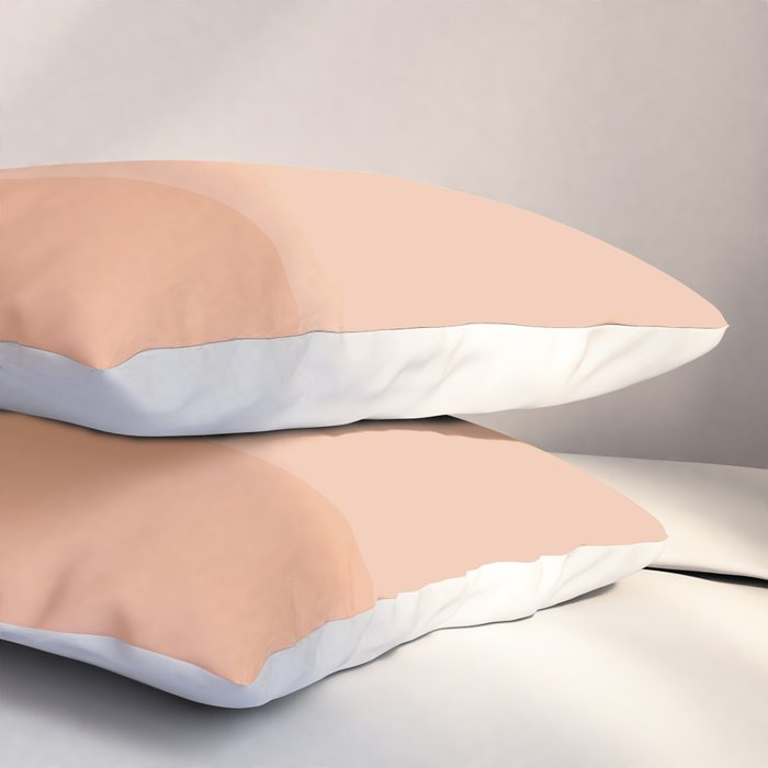 Peach Blush Banded Solid Pillow Sham Gallery Image 3