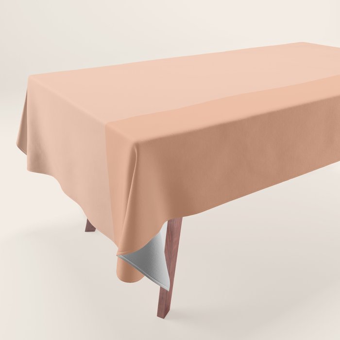 Peach Blush Banded Solid Tablecloth Gallery Image 1
