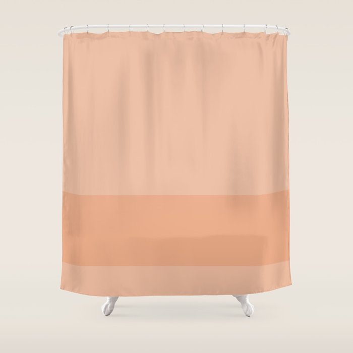 Peach Blush Banded Solid Shower Curtain Gallery Image 1