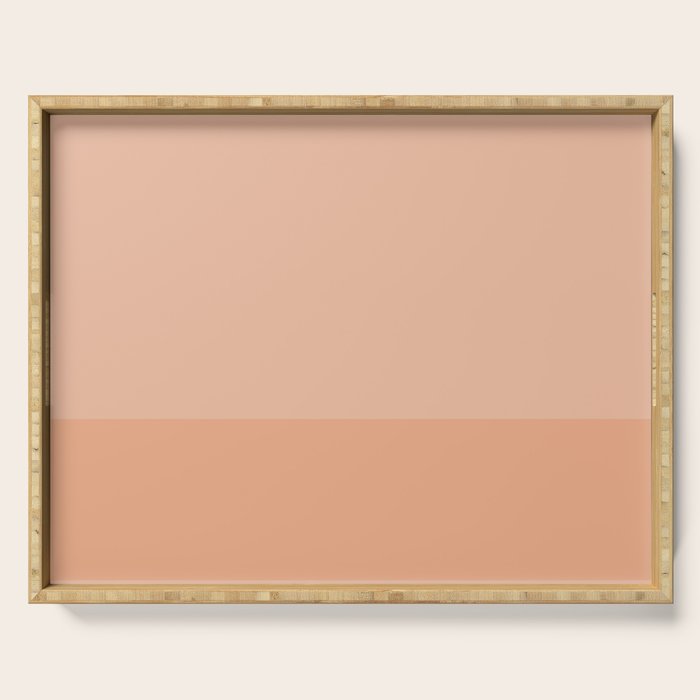Peach Blush Banded Solid Serving Tray Gallery Image 1
