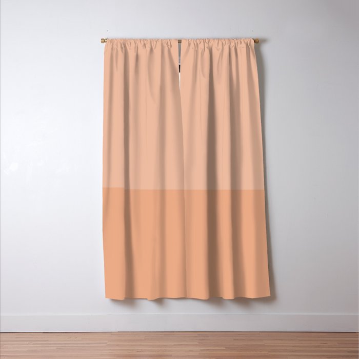Peach Blush Banded Solid Window Curtain Gallery Image 3