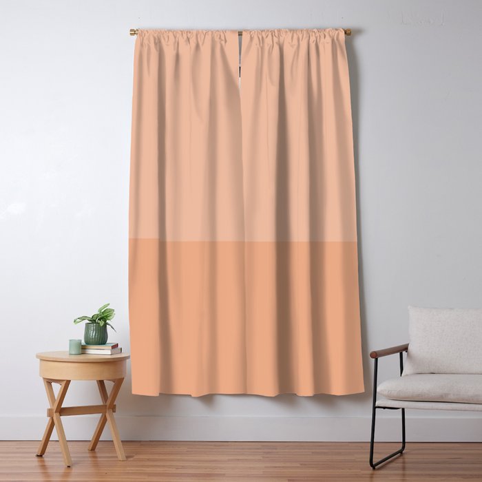 Peach Blush Banded Solid Window Curtain Gallery Image 5
