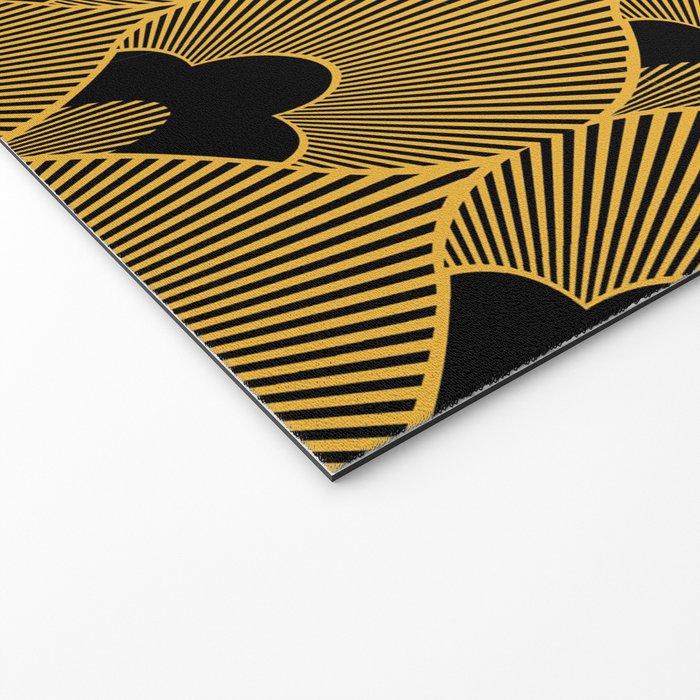 Art Deco Pattern in Gold and Jet Black Welcome Mat Gallery Image 2
