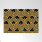 Art Deco Pattern in Gold and Jet Black Welcome Mat Gallery Image 1
