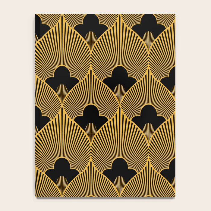 Art Deco Pattern in Gold and Jet Black Notebook Gallery Image 4