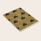 Art Deco Pattern in Gold and Jet Black Notebook Gallery Image 3